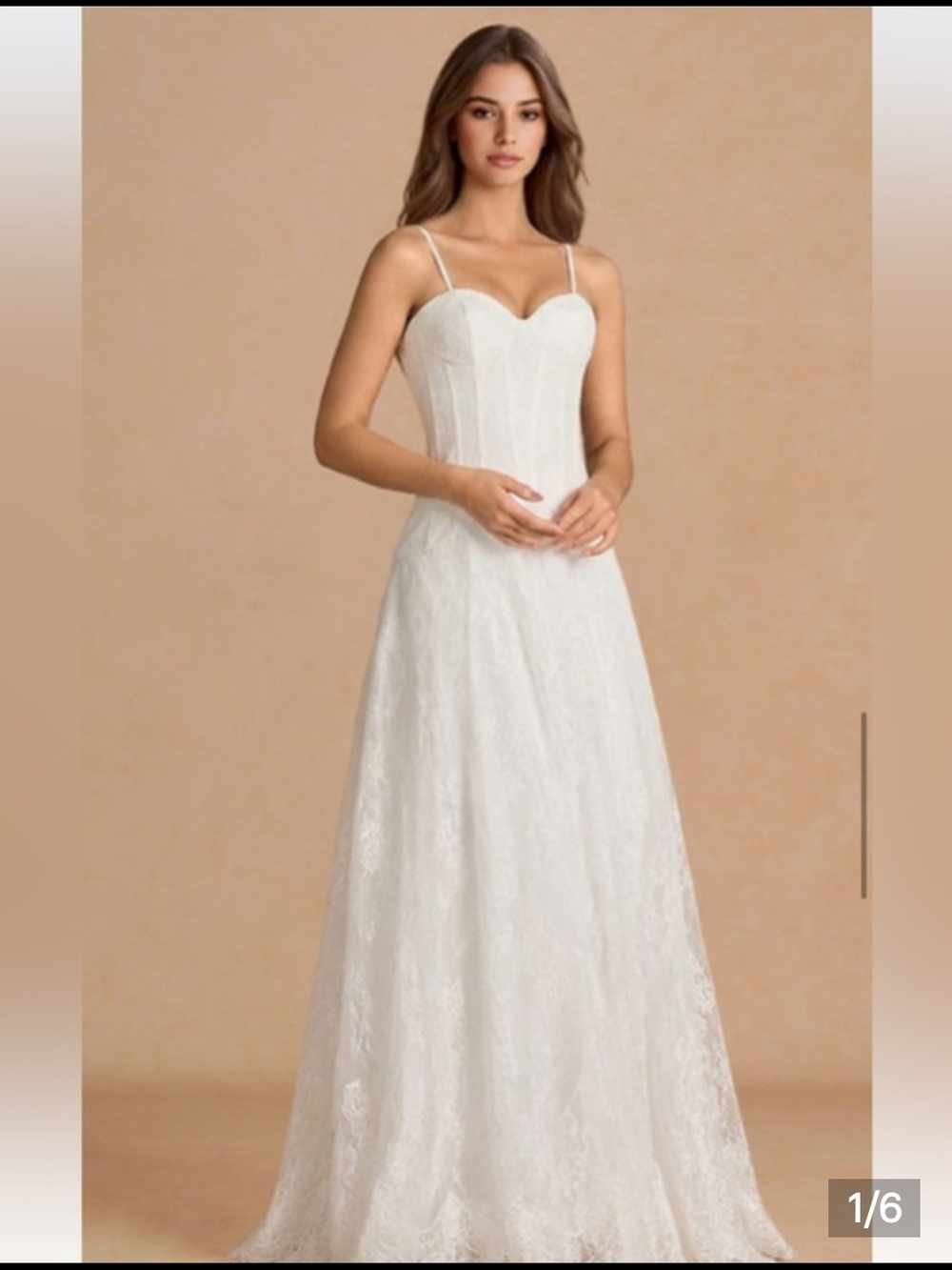 Azazie Avelyn Corset Top Wedding Dress with Sweetheart Neckline Size 14nwt
